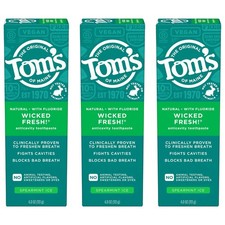 Wicked Fresh Natural Anticavity Toothpaste, with Fluoride, 3 Pack, 4.0oz