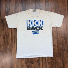 Vintage 90s Blockbuster Video Kick Back Promo T Shirt Curl Up L Single Stitch