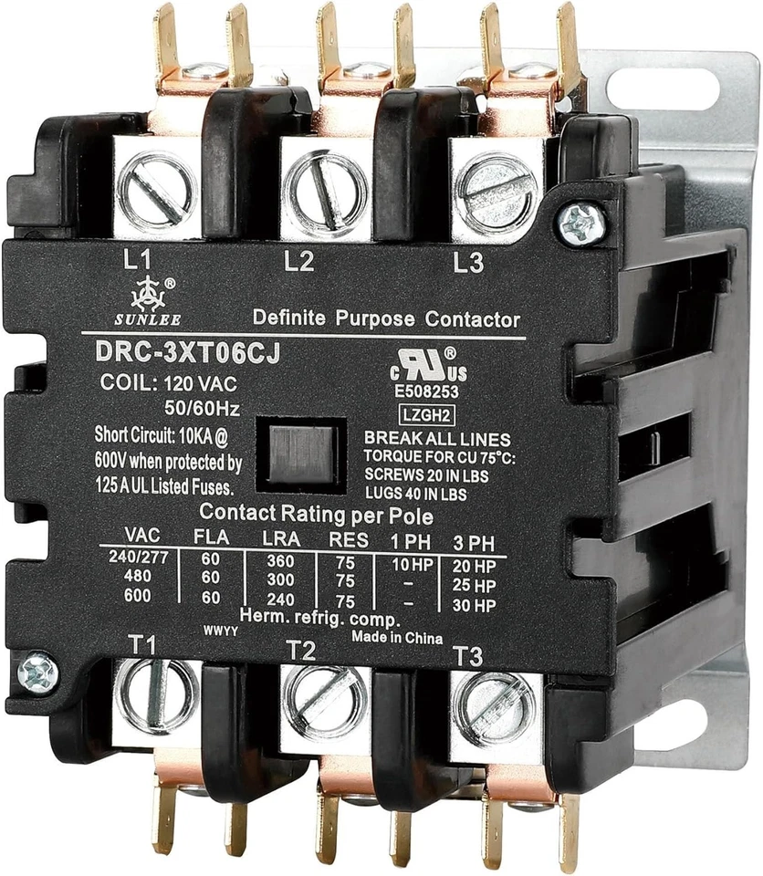 Listed 60A 3 Pole 120V Contactor A2L Compliant - Image 3 of 4