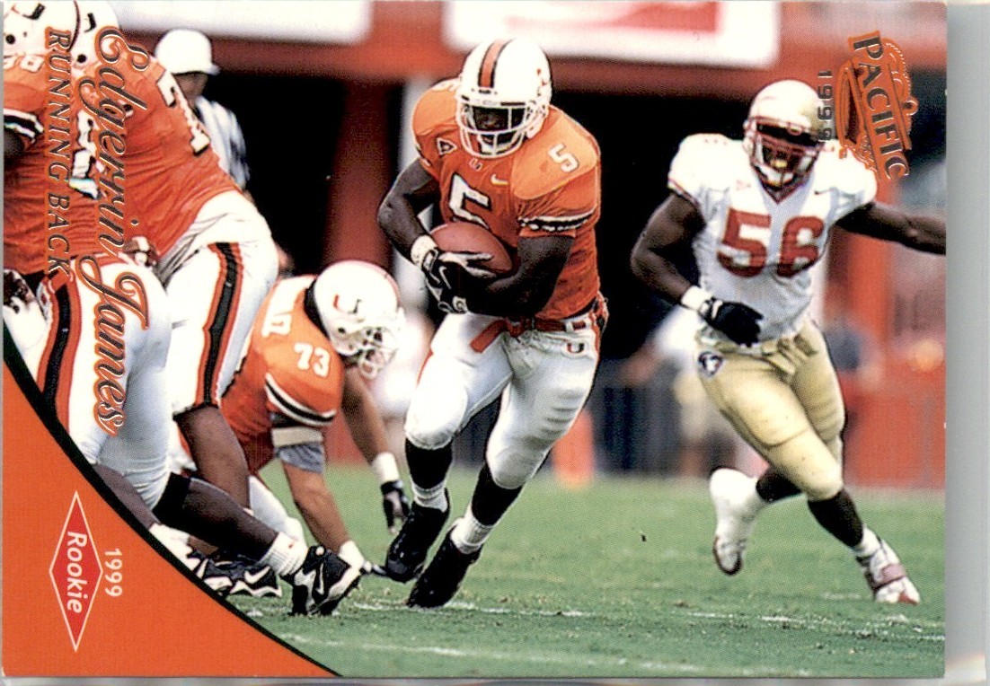 1999 Pacific Edgerrin James RC Miami Hurricanes #437