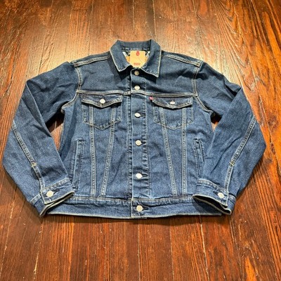 Levi Denim Jacket Mens Small Dark Wash Jean Trucker Stretch Type 3 Standard NWT