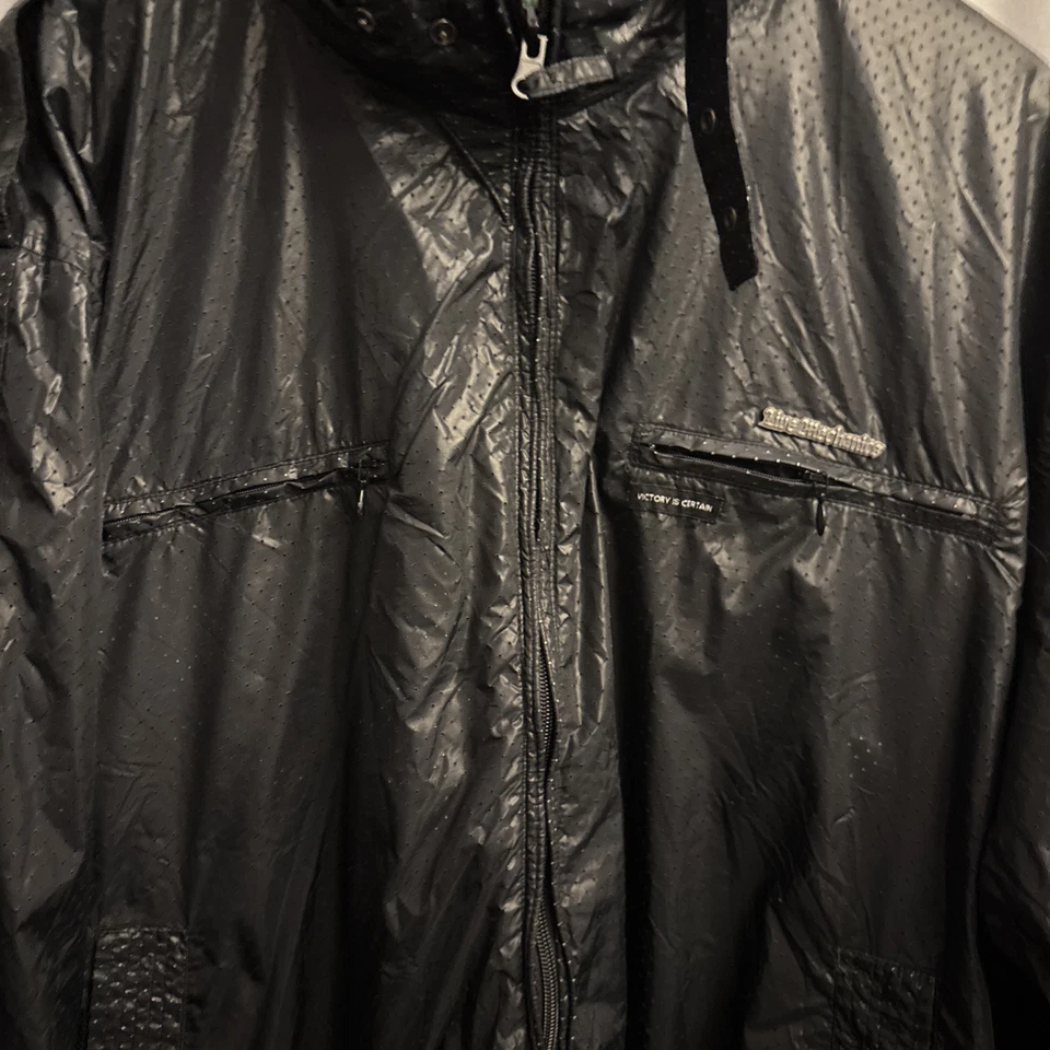 LIVE MECHANICS Black Nylon  Jacket Men’s 2XL / Y2K Casual Party Biker Coat - Image 4 of 4