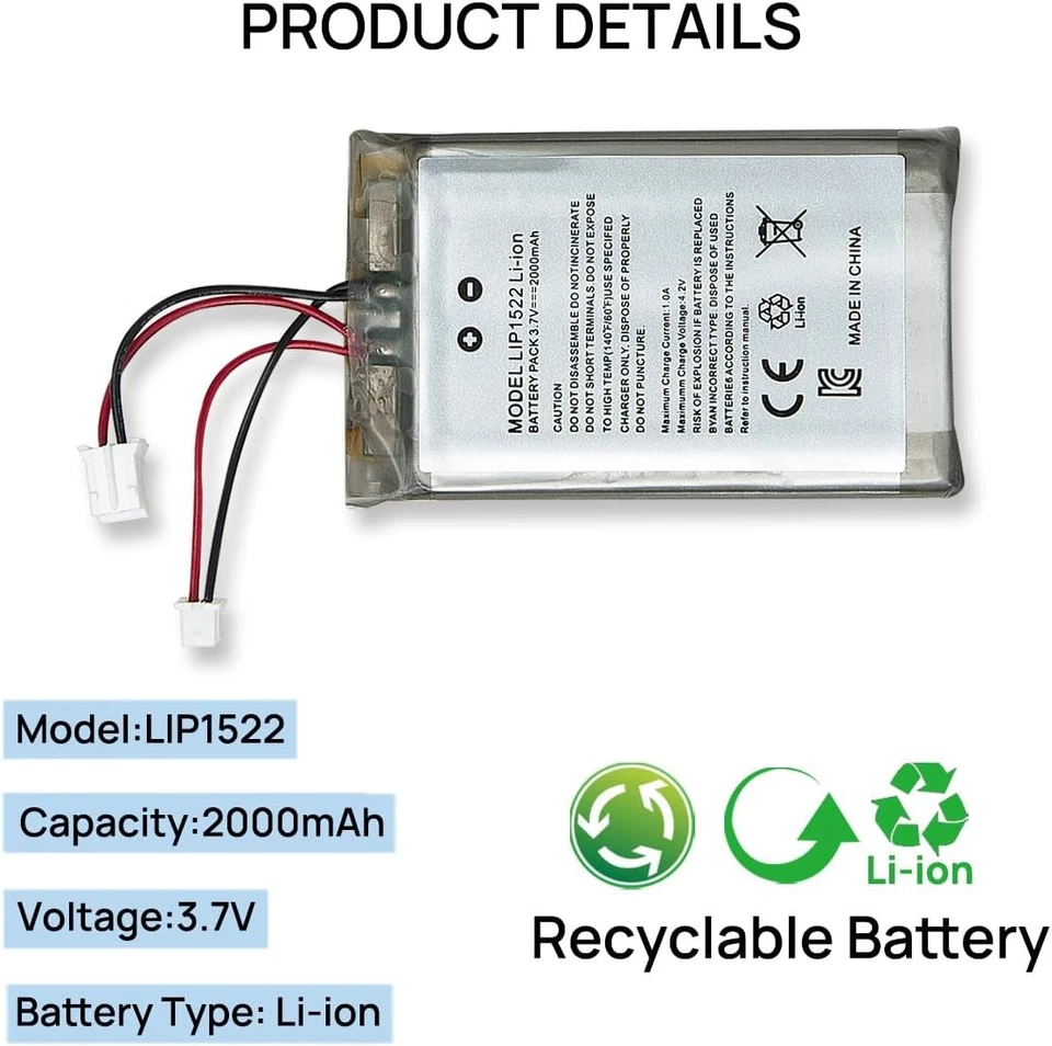 2PCS 2000mAh PS4 Controller Battery Compatible with PlayStation 4 Dualshock 4 - Image 3 of 4