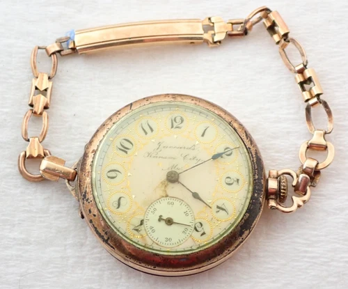 ANTIQUE 0s ELGIN GRADE 112 GOLD FILLED FANCY DIAL WRISTWATCH POCKET WATCH PARTS