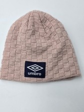 Umbro Women Pink Beanie One Size Soft Basket Weave Design Pink Blush