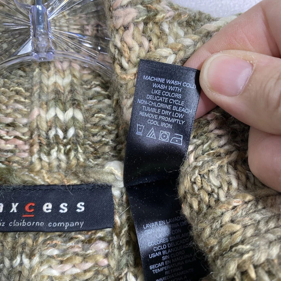 Suéter De Colección Axcess Para Mujer L Grueso Tejido Mezcla de Lana Tinte Espacial Terroso Y2K Cálido Foto 3 de 4