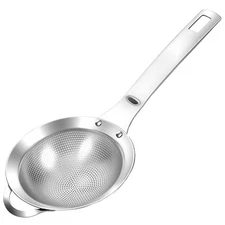 2Pcs Small Fine Mesh Strainer with Handle Filter Sifter Strainer Punch Hole S...