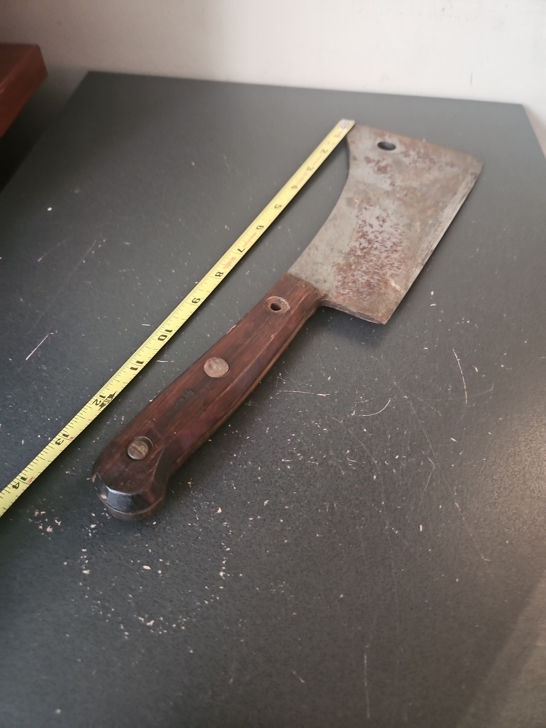  Meat Cleaver Antique 14 " 1×" x 4 1/4  " overall size 