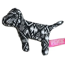 victoria  s secret pink dog plush aztec Black White Geometric Print