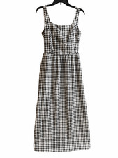 Pretty Garden Size M Black White Gingham Maxi Sundress Cottagecore Prairie