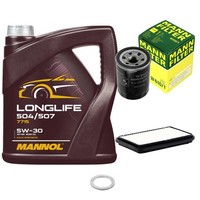 Mann Inspektionspaket 5L Mannol Longlife 504/507 5W-30 FüR Suzuki Ignis 1.3