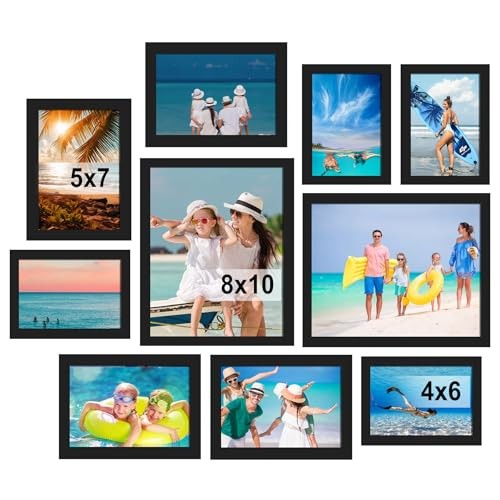 BESCRCL 10er Pack Bilderrahmen Collage Wanddeko, Galerie Wandrahmen Set für - Bild 2 von 7