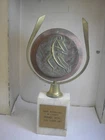 VINTAGE RUNNING RACE TROPHY  1987 copper marble