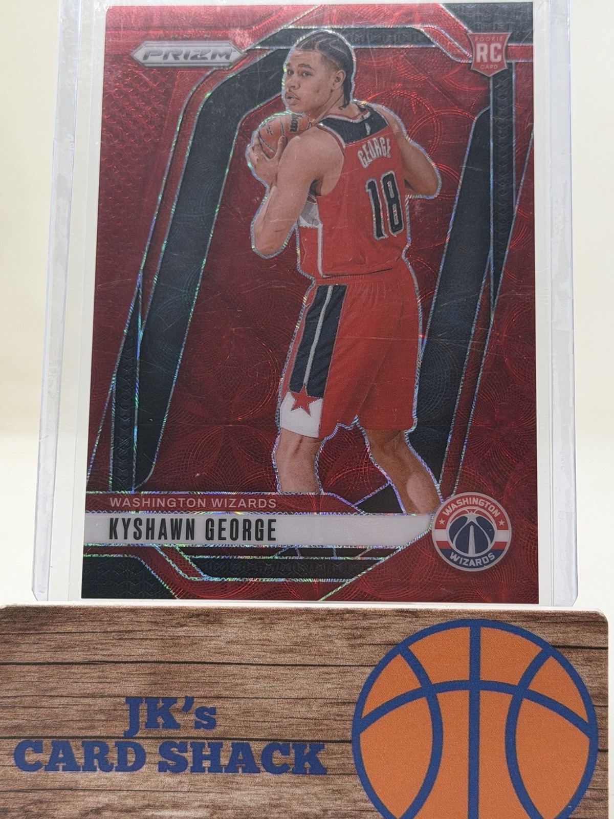 2024-25 Panini Prizm Kyshawn George Choice Red Prizm RC /88 #257