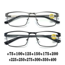 Men Metal Square Anti-blue Light Reading Glasses 89SA 1.0 1.5 2.0 2.5 3 3.5 4.0