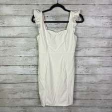 Lulus Miriam White Ruffled Bodycon Dress Size Medium
