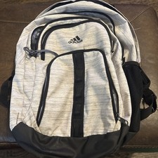 White/black Adidas Backpack pre owned great for school / gym use