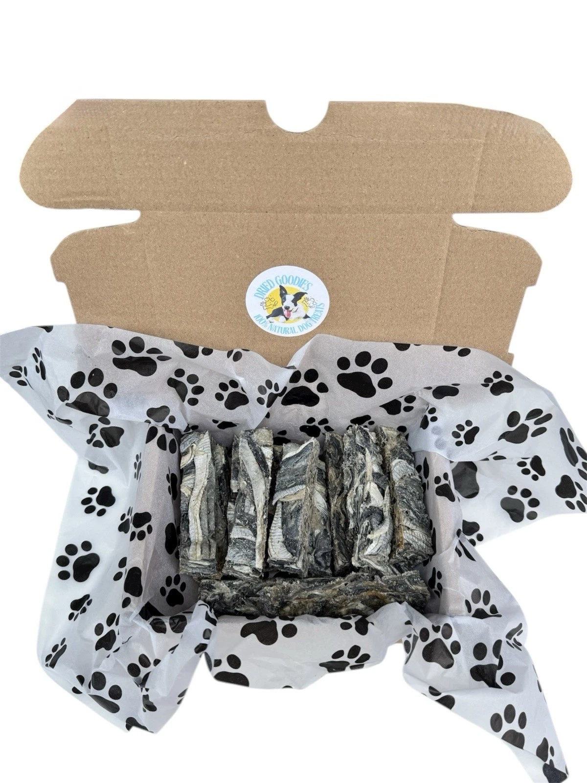 Dried White Fish Skin Fingers Natural-Organic Dog Treat Oily and Moist Fish 300g