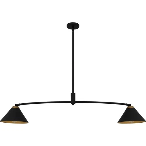 Matte Black  Linear Chandelier from the Alscott Collection - Picture 2 of 5