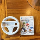 Nintendo Wii Mario Kart Wii Game, Manual, Case, Steering Wheel Accessory Lot
