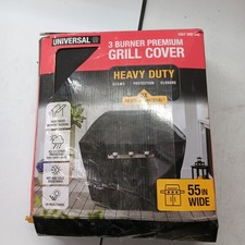 Universal Heavy Duty 3 Burner Premium Grill Cover 55 in Wide, Black