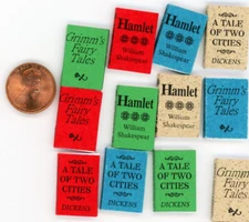 Miniature Dollhouse 12 Books / w/ NO Printing / 779