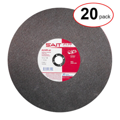 Sait 23450 - 14'' X 1/8'' X 1'' Metal Cut-Off Wheel For Gas Saws A24R Metal 20Pk