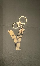 Leopard letter Y keychain