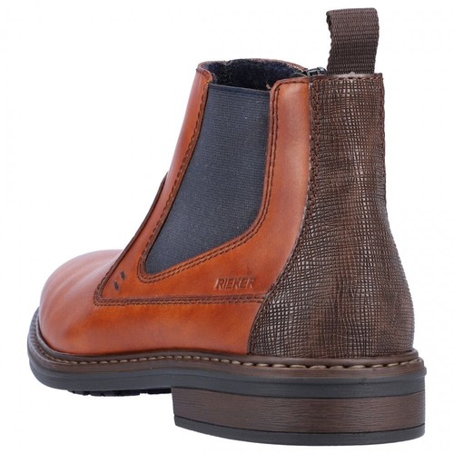 Rieker 17654-22 Mens Brown Leather Zip Chelsea Boots Size Uk 8 Eu 42 Save £26 - Picture 5 of 10