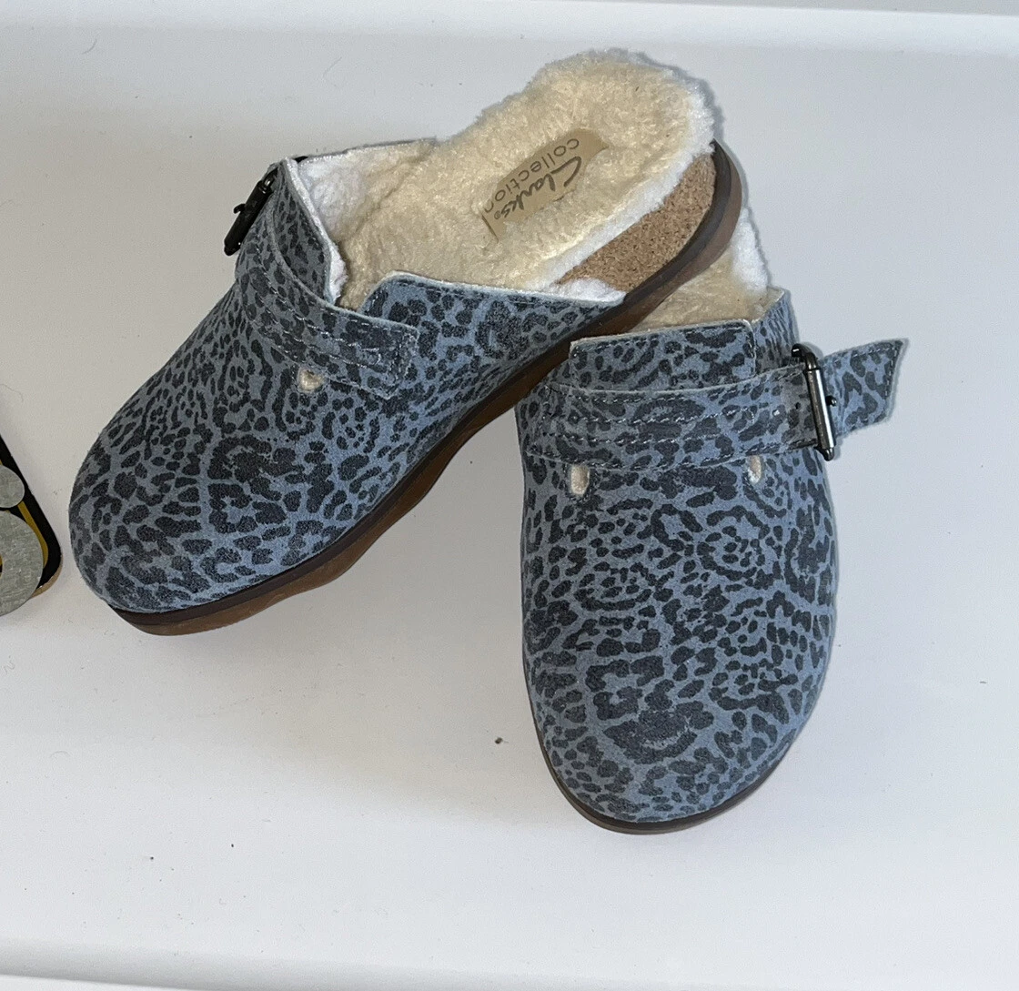 Clarks donna Brynn Slide blu grigio scamosciato taglia 5