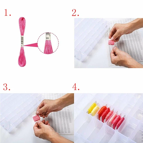 129Pcs Set Embroidery Floss Cross Stitch Organizer Storage Box Thread Bobbins AU - Picture 9 of 11