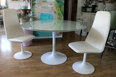 Original Mid Century Saarinen S Tulip Table 2 Johanson S Viggen Swivel Chairs Ebay
