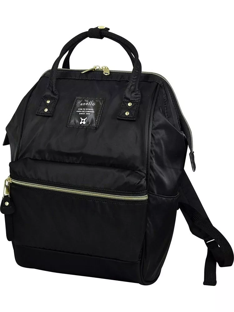 NEW anello High Density Nylon Square Mini Backpack Black F from Japan F/S