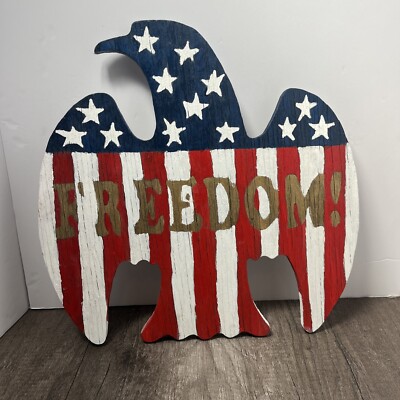 14x14 Handmade American Flag Eagle Wall Art Freedom
