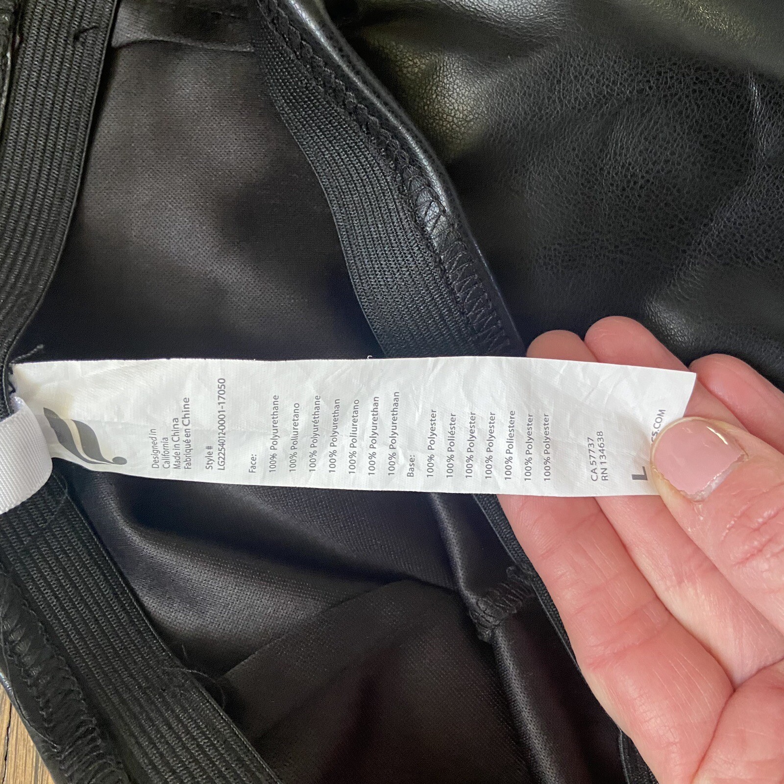 Fabletics EUC Vegan Leather Pull On Leggings Pant… - image 4