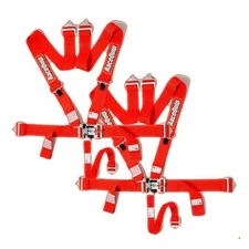 RaceQuip 711011 Pair Red Race Car Seat Belts 5 pt Safety Harness Sand Buggy Rail