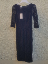 Monsoon Black Lace Bodycon Dress UK 8 Brand New