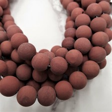 2.0mm Hole Red Poppy Jasper Matte Round Beads 8mm 10mm 15.5" Strand