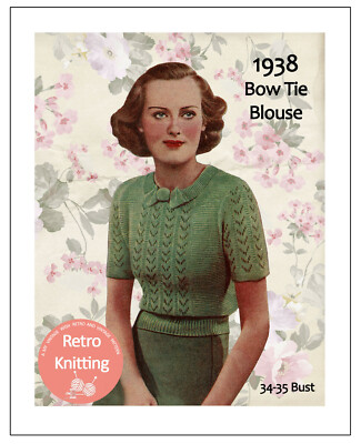 1930s Spring Jumper Vintage Knitting Pattern Copy UK