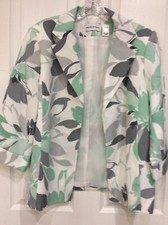 Alfred Dunner Women s Size 12 Multi-Color Open Front Blazer