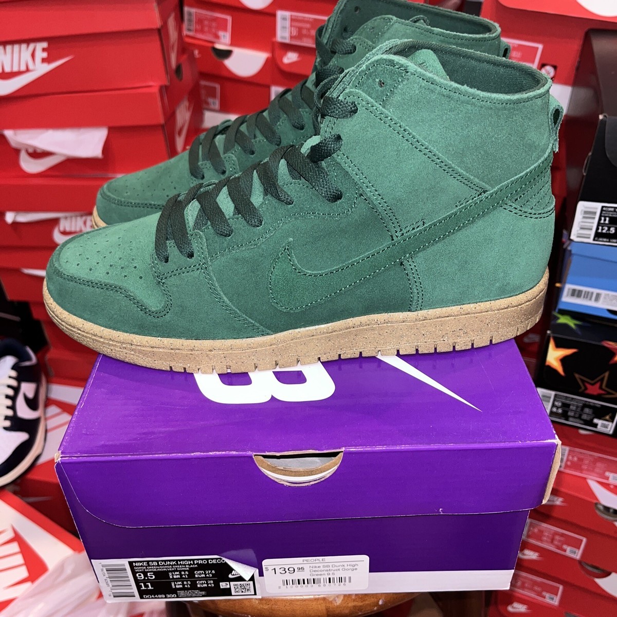 Size 9.5 - Nike Dunk High Pro Decon SB Gorge Green | eBay