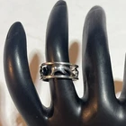 VINTAGE STERLING SILVER CUT OUT JUMPING DOLPHINS RING BAND SZ 5.75 7MM WIDE 925