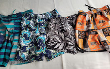SWIMSUITs  Shorts Lot of 4 Boy Sz 6-7  Great Assortment Sharks Nike