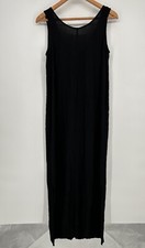 Madewell Dress Womens Extra Small Black Maxi Tank Button Up Viscose