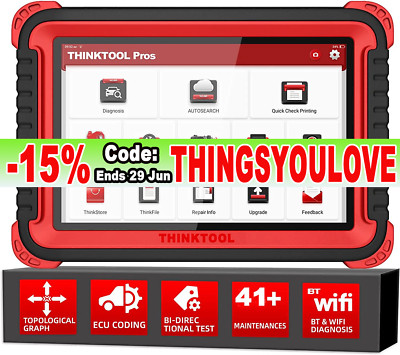 2025 THINKCAR Thinktool PROS Car Diagnostic Scanner Key Coding Bidirectional BT