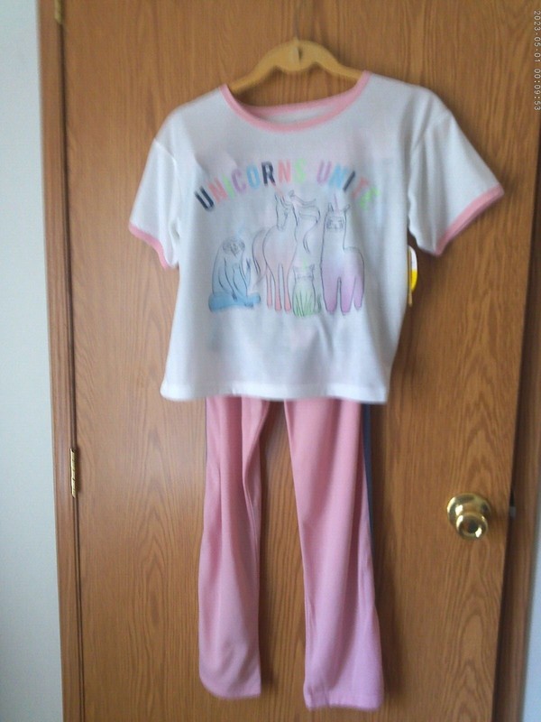  Girls 3 Piece Pink PJ Set (Pants, Shorts & T Shirt) Size XL 16 By There Abouts