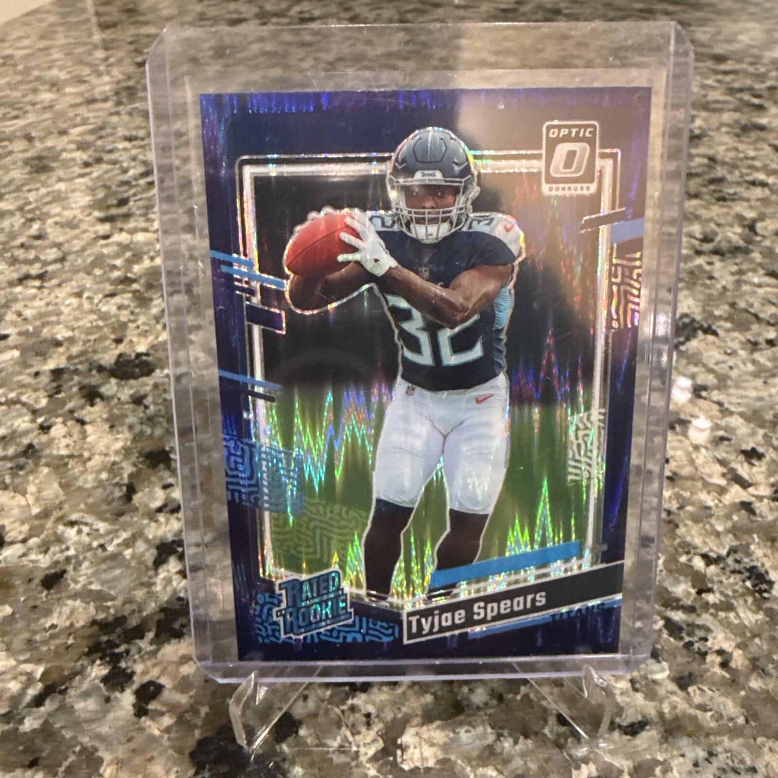 2023 Panini Donruss Optic - Rated Rookie Purple Shock Prizm #297 Tyjae Spears RC