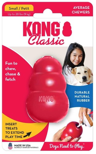 Juguete clásico rojo para perro KONG hecho de caucho natural disponible en tallas S, M y L - Imagen 8 de 10