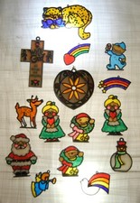15 Acrylic  Metal Frame Baked 'Stain Glass' Suncatchers-See Seller Description