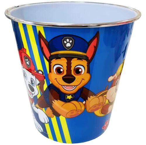 Paw Patrol Blue Waste Paper Bin Trash Can Kids Childrens Bedroom Desk Marshall